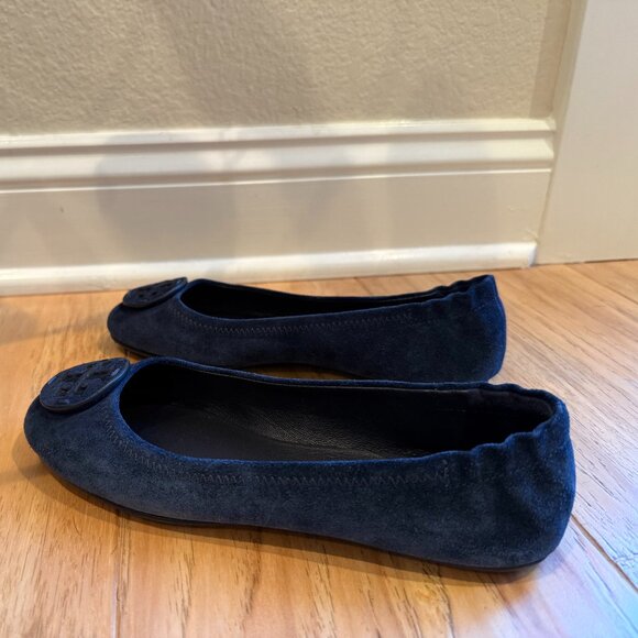 Tory Burch Minnie Travel Ballet Flats – Perfect Navy Suede, Size 6 - Picture 5 of 7